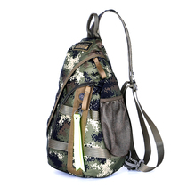 Multifunctional one-bag dual shoulder backpack shoulder bag chest bag for men and women universal waterproof sports small bag camouflage cloth