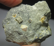 Mineral Crystal Raw Stone FE4221E7-Pyrite on Bedrock-Beijing Mentougou 4 3cm37g