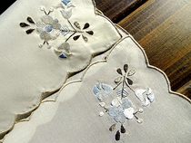 Foreign trade handmade embroidery retro American pastoral retro fabric raw silk coaster bottle cushion 20CM boutique value