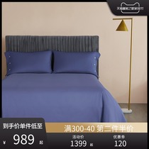 Downland four-piece sea island cotton solid color bedding oil painting girl bed hat kit pearl earrings girl