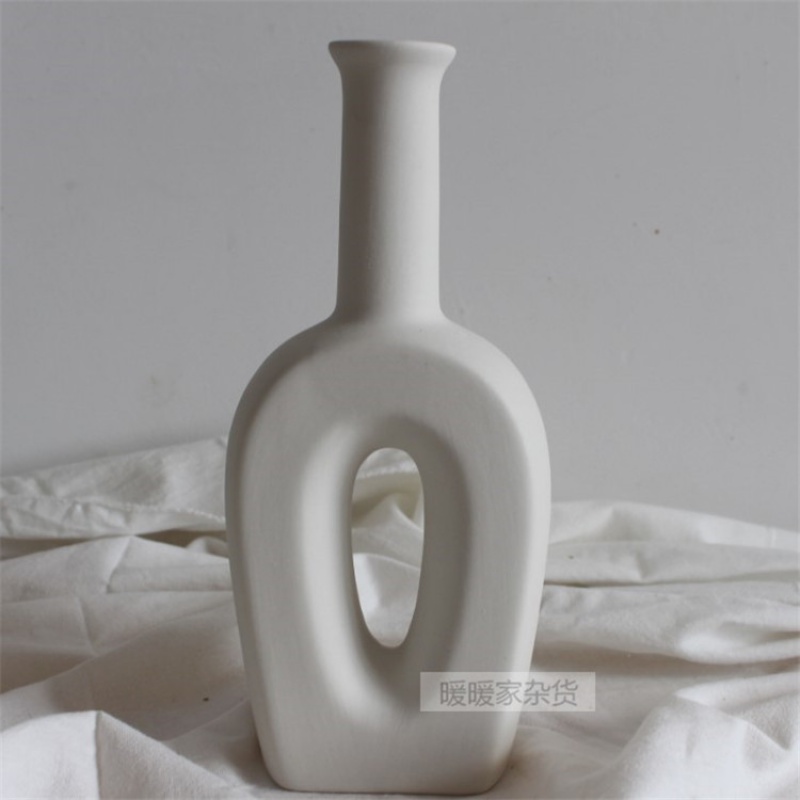 Ceramic vase retro embellish ins wind Nordic home furnishing articles semicircle cafe studio decoration of home stay facility