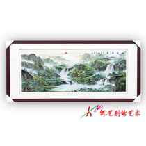 Su embroidery finished product Sunrise Dongsheng handmade embroidery boutique large living room decoration hanging painting Sun landscape landscape hanging painting