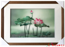 Kaiyi embroidery Su embroidery finished embroidery boutique Lotus handmade embroidery boutique bedroom hanging painting restaurant hanging painting embroidery