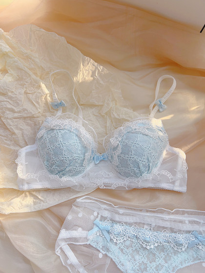 Moon -Japanese lace girl underwear pure desire sexy steel rims, small breasts gathered embroidered bras suits Moon -Japanese lace girl underwear pure desire sexy steel rims, small breasts gathered embroidered bras suits