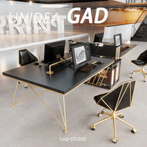 UNIDEA industrial wind staff station desk 2 4 6 partition screen office solid wood table and chair combination staff