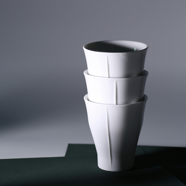 [咸味] 生长-敞口杯(白色)(青白) 景德镇高温瓷 水杯咖啡杯270ml