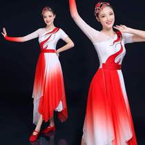 Classical dance performance costume Female elegant Chinese style chiffon national umbrella dance Modern fan dance Contemporary dance dance costume