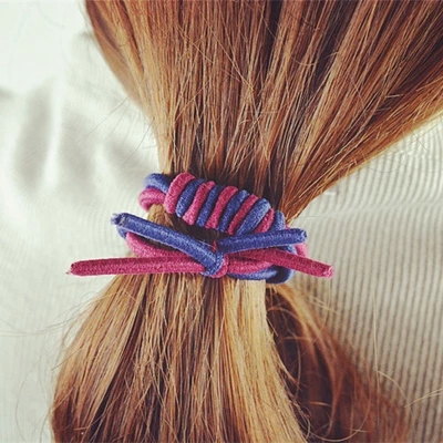 韩版发饰 双层打结发圈 发绳扎头发头 头饰4g