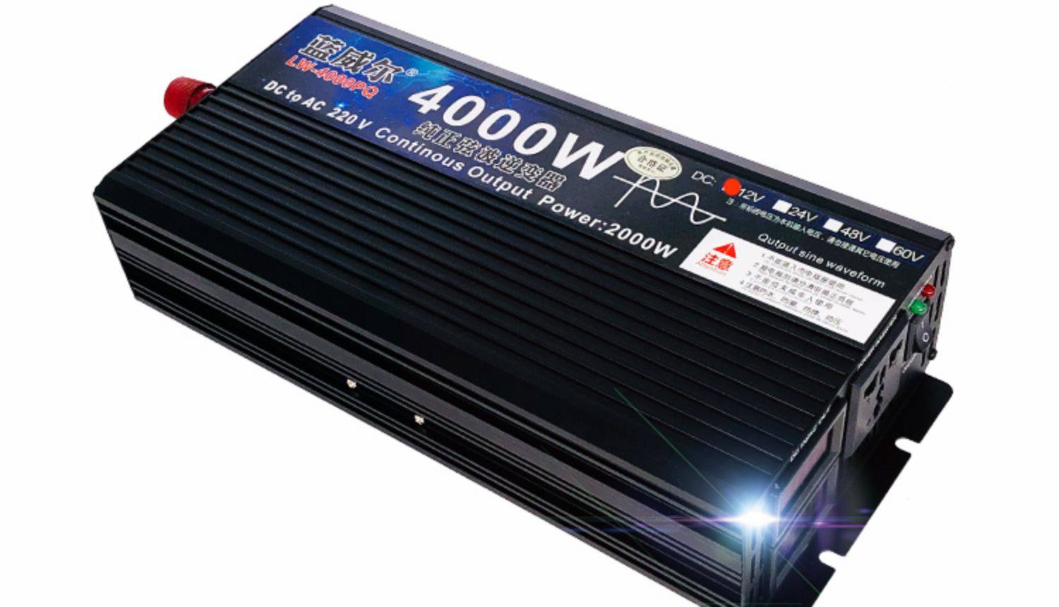纯正弦波逆变器3000w4000w5000w家用车载12v24v48v60v转220v数显