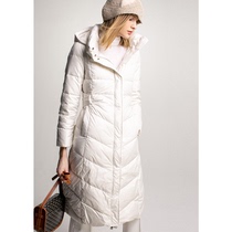 BEEWOOD Bi Wutong original high-end custom womens white duck down down jacket medium-long thickened removable hat
