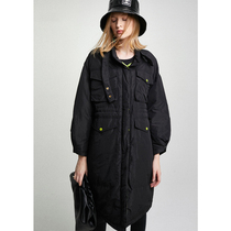 BEEWOOD Bi Wutong original high-end customized womens white duck down jacket long thick fashionable temperament