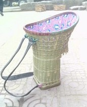 Cloth bag baby back basket Bamboo weaving child baby back basket children doll boutique