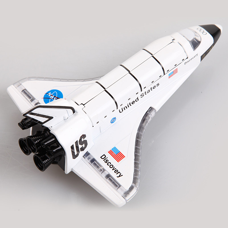彩珀航天飞机哥伦比亚穿梭机发现者太空飞船合金回力模型玩具声光