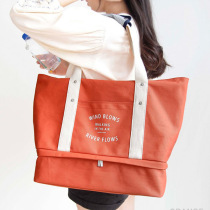 Simple leisure multi-compartment tide men and women shoulder bag canvas Hand bag waterproof travel shoulder bag Day special