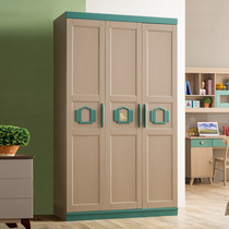 Nordic full solid wood two-door wardrobe Childrens three-door wardrobe Childrens room bedroom furniture combination storage cabinet