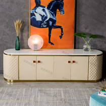 Light and luxurious TV cabinet Tea Table Combined Harbor Type large family Living room Home High-style Marble Imagery minimalist furnishings