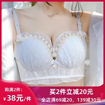 Thin shoulder-free sexy lace without steel ring underwear female bra Gathering anti-skid adjustment bra