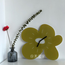 ins Nordic style flower acrylic clock Home decoration wall clock Living room clock wall clock Bedroom clock