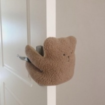 ins Korean door handle anti-collision childrens anti-pinch hand door card safety door stall Cute plush bear bunny doll
