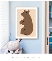 Japan and South Korea ins Simple small fresh childrens room decorative painting Living room bedroom bedside hanging painting Cartoon animal mural