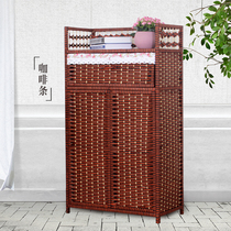 Shoe cabinet rattan pastoral solid wood household economical multi-layer storage cabinet simple shoe rack bedside cabinet multifunctional storage