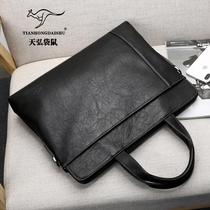 Sky Hong kangaroo mens bag handbag handbag business briefcase cross section computer bungalow leather retro satchel bag