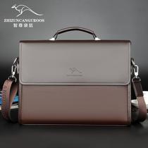 Treasure Chic Kangaroo Man Bag Single Shoulder Bag Inclined Satchel Handbag Leather Bag Satchel Bag Men Business Briefcase Casual Backpack