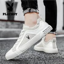 Floral Playboy Mens Shoe Shoes Man Tide Shoes Fall 100 Hitch 2022 New Spring Casual Cloth Shoes Small Whiteboard Shoes