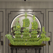 Large jade 15-meter dragon boat ornaments Crafts Living room lobby ornaments Office gifts Opening gifts