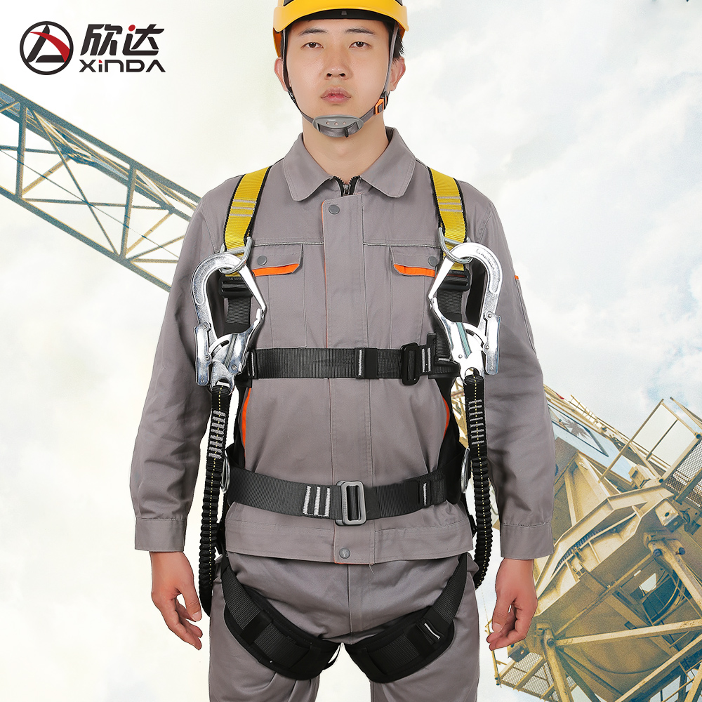 Hinda Five-point Style Aerial Work Full Body Safety Belt Construction Site Air Conditioning Construction Anti-Fall Protection Safety Rope-Taobao