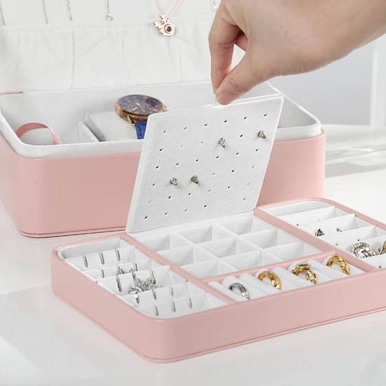 창의적인 다기능 먼지 방진 핑크 더블 레이어 다이아몬드 멀티 레이어 시계 링 목걸이 더블 레이어 스토리지 박스 창의적인 다기능 먼지 방진 핑크 더블 레이어 다이아몬드 멀티 레이어 시계 링 목걸이 더블 레이어 스토리지 박스