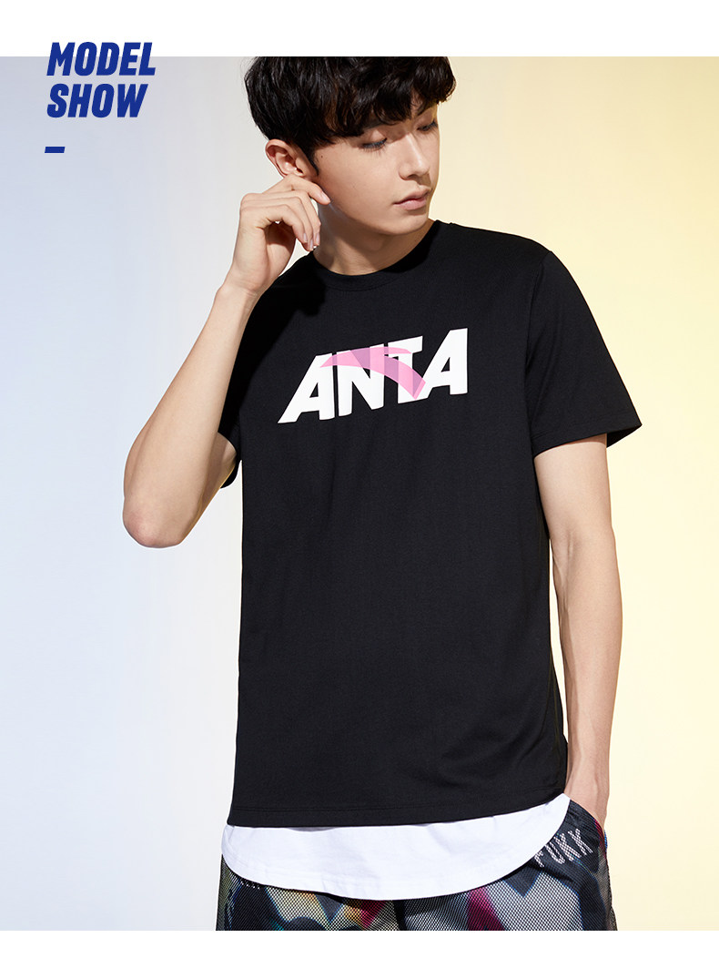 安踏中国短袖2020春季新款针织运动短袖情侣圆领内搭t恤男女国潮t_来