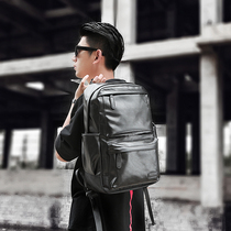 Backpack mens backpack bag mens fashion trend youth schoolbag anti-leather leather leather casual mens bag