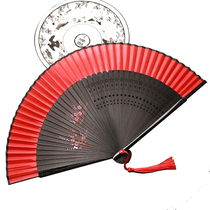Fan ancient style female folding fan Chinese style silk portable portable incense fan dance performance folding fan craft gift fan