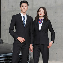 Business dress men and women with the same 2018 autumn new small suit suit suit set hotel business dress bank overalls