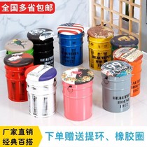 Paint bucket stool iron chair storage stool wine bar stool clean bar rock iron barrel stool home barrel stool low bench