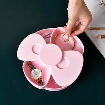 Girls Hair Accessories Rotating Storage Box Childrens Hairpin Jewelry Rubber Band Headwear Hairpin Hairpin Dressing Head Rope Desktop Jewelry Box