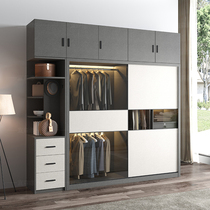 Wardrobe Pushdoor Minimalist Modern Glass Door Light Lavish Home Shifting Door Sliding Door Bedroom Overall Composition Large Closet cupboard