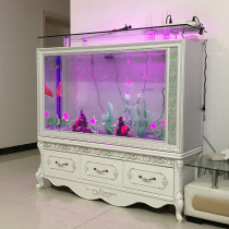 European-style living room home Jinlong free water change fish tank landscaping aquarium 1 2 custom ultra-white glass bottom filter floor