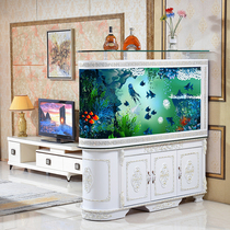 European-style bullet eco-household non-changing water large ultra-white glass golden dragon lucky fish tank aquarium screen