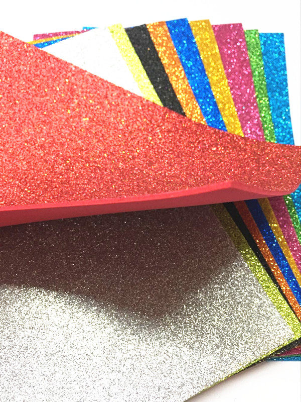 彩色金粉亮片海绵纸加厚eva闪光泡沫纸带背胶金葱纸手工diy材料
