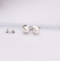 S925 sterling silver natural freshwater pearl earrings flower earrings Japanese and Korean New temperament simple ear jewelry hypoallergenic