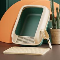 Cat sand pot cat toilet super large anti-outer splash sand open cat pot all half-enclosed kitten supplies