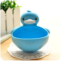Creative fashion powerful suction cup detachable soap box cute little yellow duck soap box drain storage rack