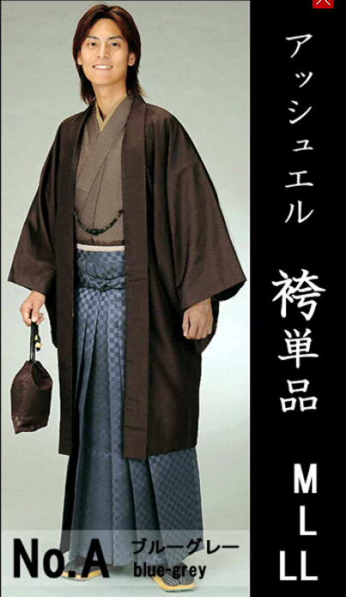 日本男士正装和服经典配件男袴縞印花金丝线行灯袴hakama縞