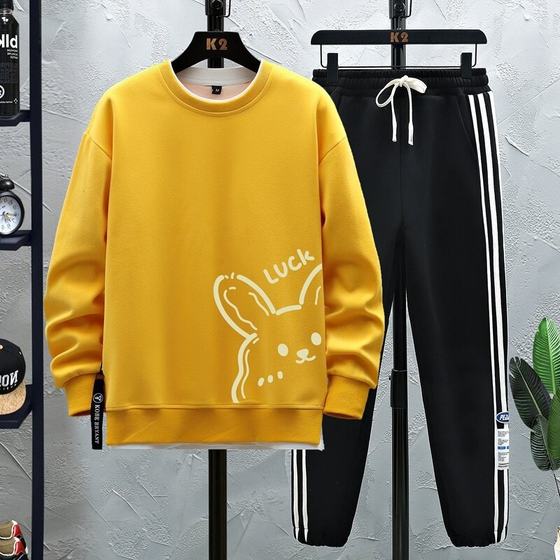Sweatshirts and pants men's suit autumn printed fake two-piece long-sleeved T-shirt men's pullover teenager fashion brand two-piece suit
Sweatshirts and pants men's suit autumn printed fake two-piece long-sleeved T-shirt men's pullover teenager fashion brand two-piece suit