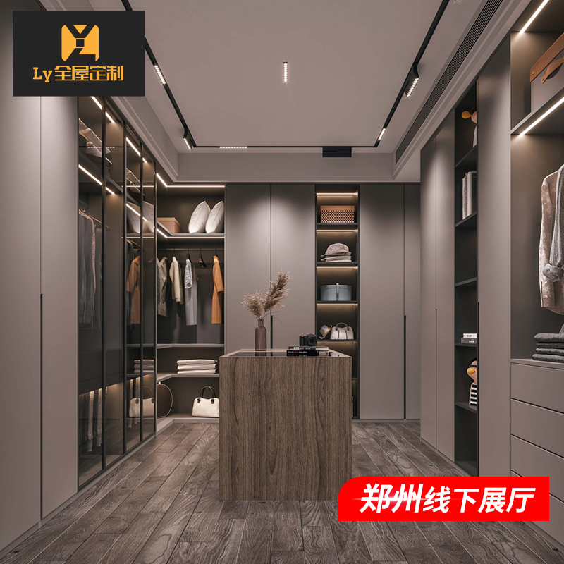 Cloakroom custom light luxury whole house custom furniture bedroom door to top overall wardrobe custom walk-in closet