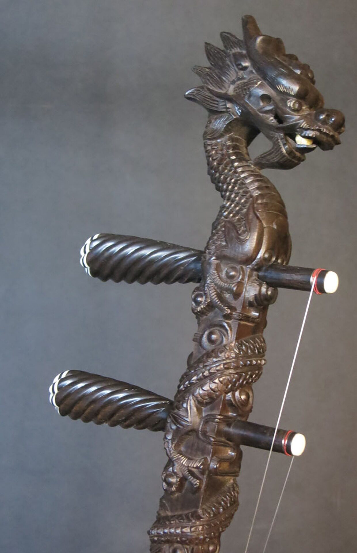 长尧牌 旧料老红木龙头越胡 主胡越剧二胡民族乐器配琴弦码子弓_好物