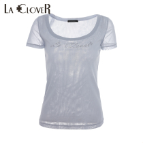 LACLOVER Luxury holiday series womens plain round neck short sleeve base top LC72DX4