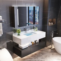 Light luxury marble bathroom cabinet Bathroom sink Face pool basin cabinet Combination sink Intelligent mirror cabinet Wall cabinet